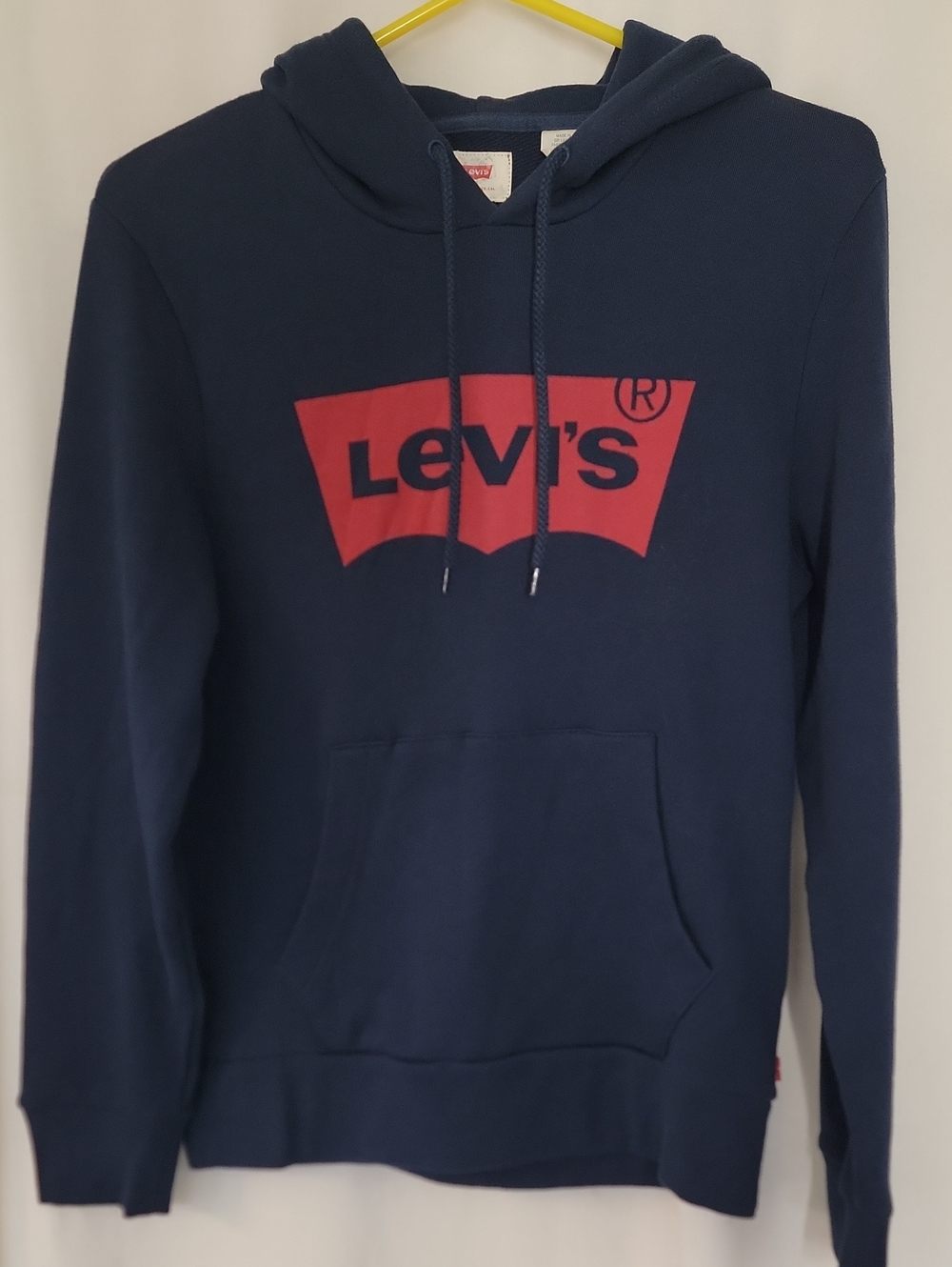 Levi's Navy Pullover Hoodie with Red Logo Graphic